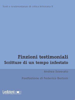 cover image of Finzioni testimoniali